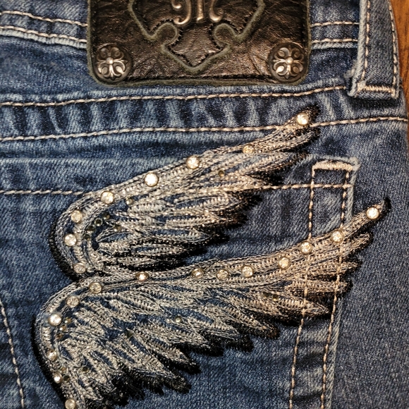 WOMEN'S MISS ME JEANS JP5163B WINGS BLING SIZE 29 - Picture 11 of 11